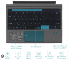 Keyboard For Surface | XK200S Bluetooth 5.0 RGB [ Black ] [ For Surface Pro 3,4,5,6,7 ]